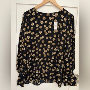 NWT LOFT Navy Floral Pattern Dress